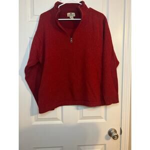 Wool rich Wool Quarter Zip Sweatshirt Pullover Red Men’s Sz: Medium